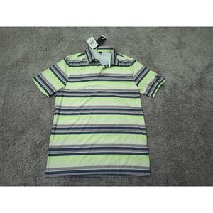 Adidas HEAT.RDY Polo Shirt Mens Medium Striped‎ Golf Performance Athletic